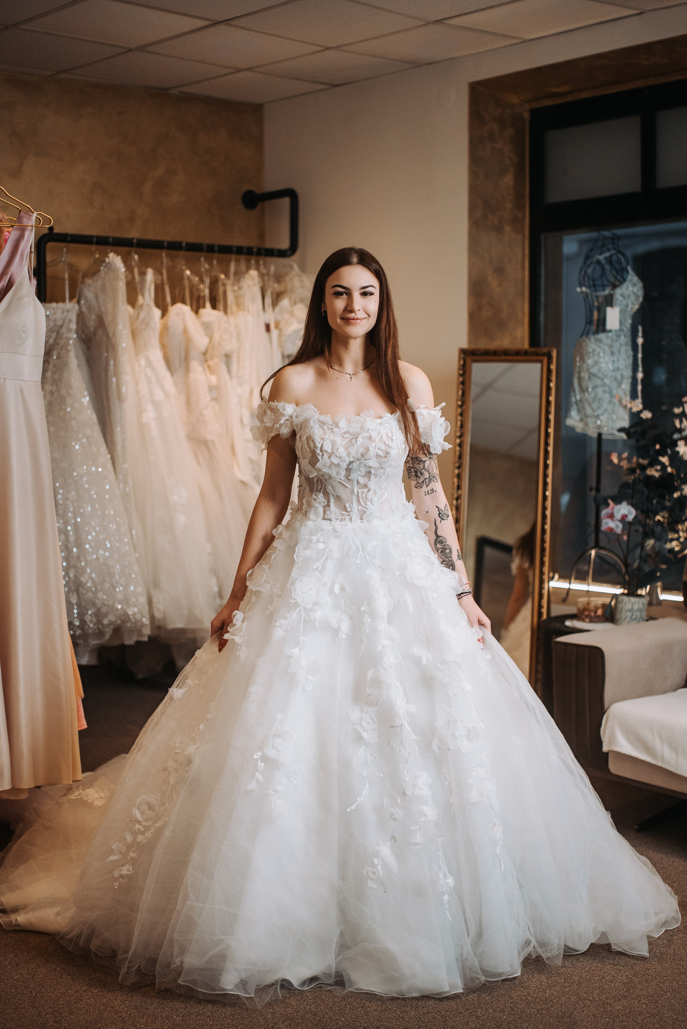 Poročna obleka - Cvetlična princesa